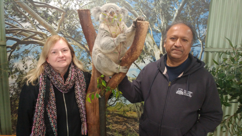 Mary and S. T. with a koala