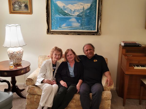 Photo of Nancy and Mary Kawczak with S. T. Joshi