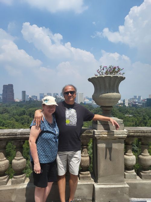 Mary and S. T. at Castle Chapultepec overlooking Mexico City