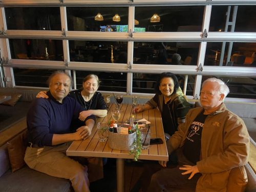 Dinner at Crawdad with S. T., Mary, Nalini, and Dwayne