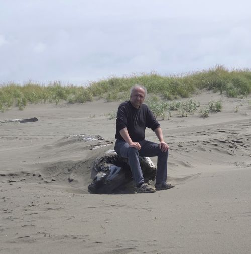S. T. at a Washington coast beach