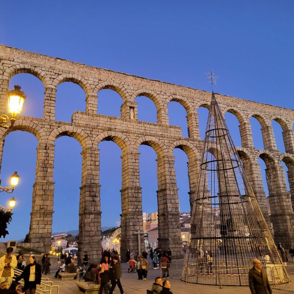 Roman aqueduct in Segovia, Spain