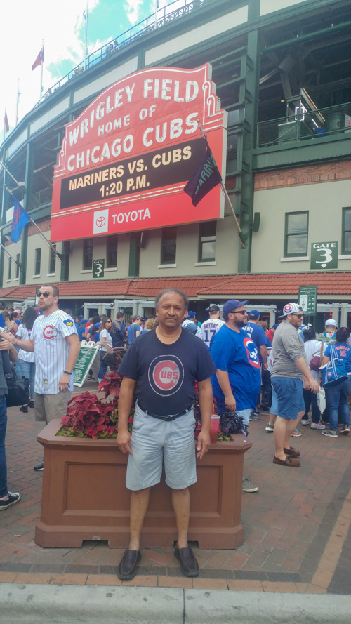 S. T. Joshi at Chicago's Wrigley Field.