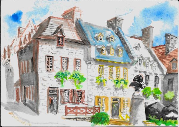 Jason Eckhardt's sketch of a house in Montreal that Lovecraft visited
