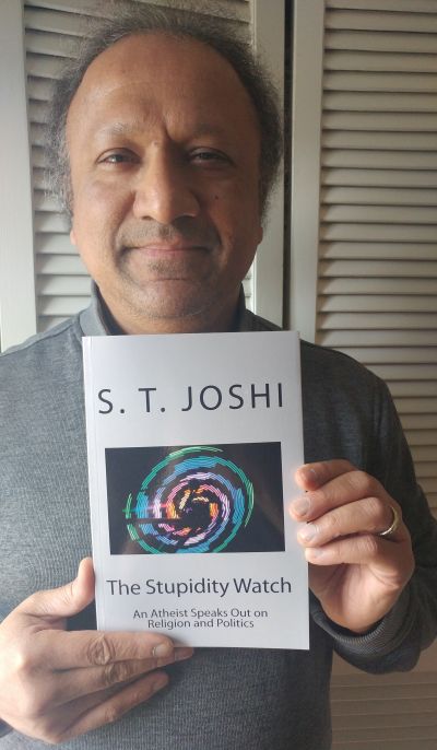 S. T. Joshi with his book The Stupidity Watch